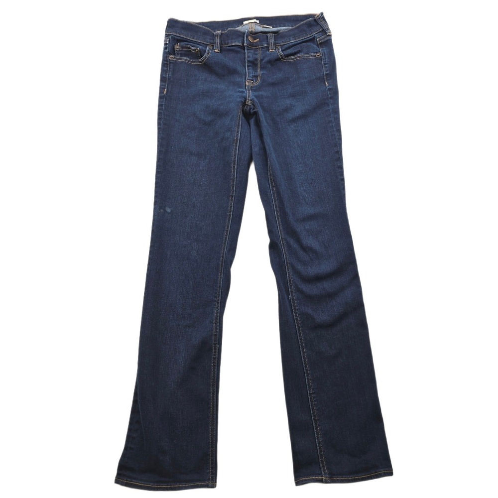 J.Crew Jeans Women‎ 26S Blue Denim Cotton Stretch Bootcut Dark Wash Skinny
